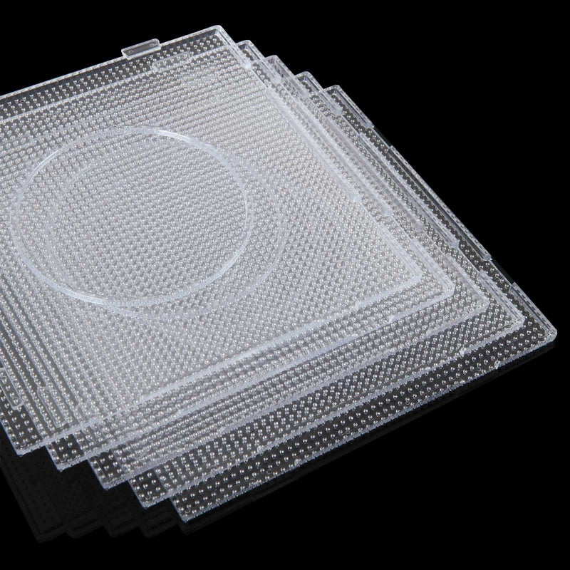 Ziqi 12PCS Mini Fuse Beads Pegboards  2.6mm Plastic Perler Bead Pegboard  Square Fuse Beads Board  Large Clear Perler Bead Pegboard Work for 2.6MM Mini Fuse Beads  Craft Beads-5.3 x 5.3 Inch - Image 4